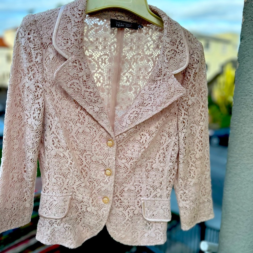 Pink lace blazer